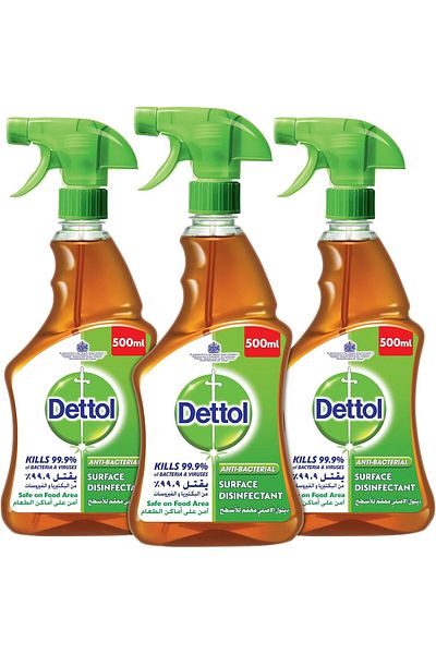 Dettol Original Anti-Bacterial Surface Disinfectant Liquid Trigger 500ml (Pack of 3)