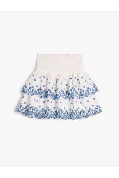Koton Girl's High Waist Elastic Waist Long Skirt 3SKG70075AW