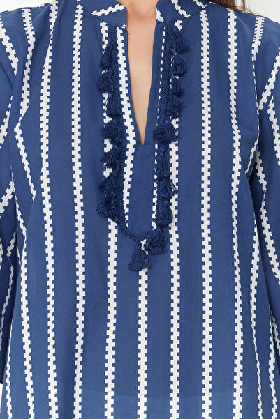 Trendyol Collection Pruhované Maxi Woven Kimono&Kaftan TBESS20KM0024