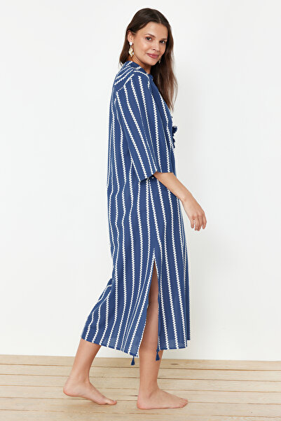 Trendyol Collection Pruhované Maxi Woven Kimono&Kaftan TBESS20KM0024