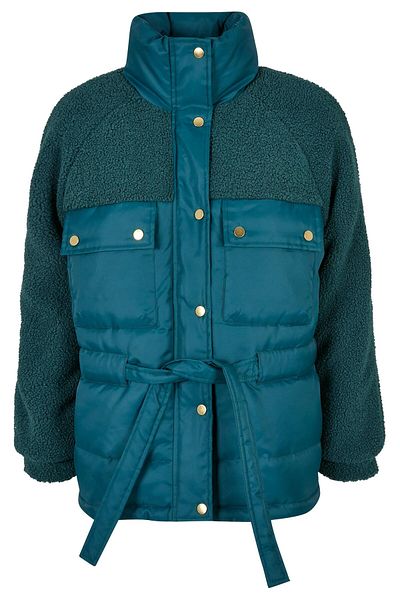 Urban Classics Damen Ladies Sherpa Mix Puffer Jacket