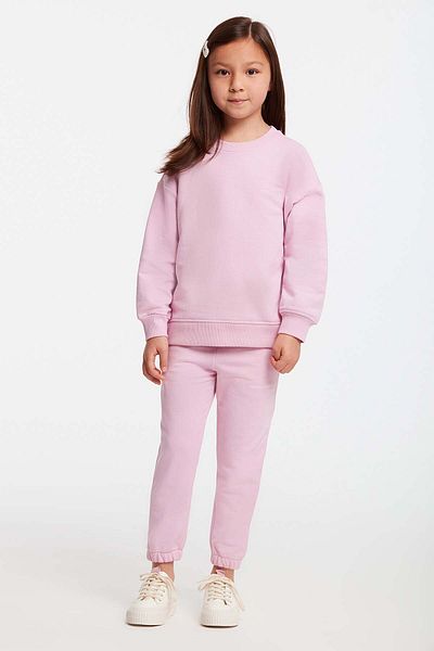 GRIMELANGE Σετ αθλητικής φόρμας Jabor Girl's Embroidered Crew Neck Comfort Pink