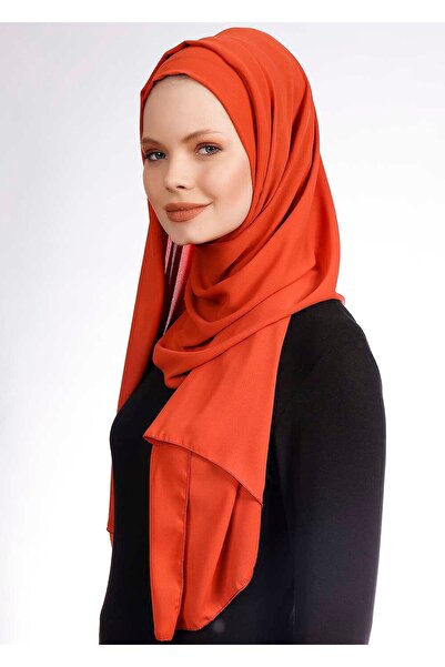 Ecardin Πρακτικό κρεπ σάλι σε χρώμα πλακιδίου - St 238