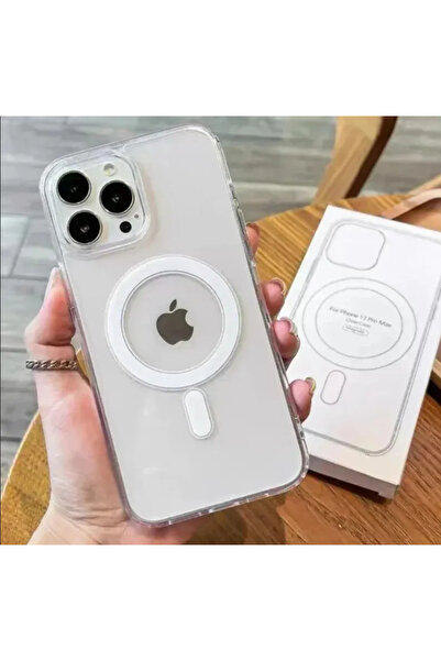 Iphone 13 Pro Max Uyumlu Magsafe Şeffaf Renk Kılıf Şarj Destekli