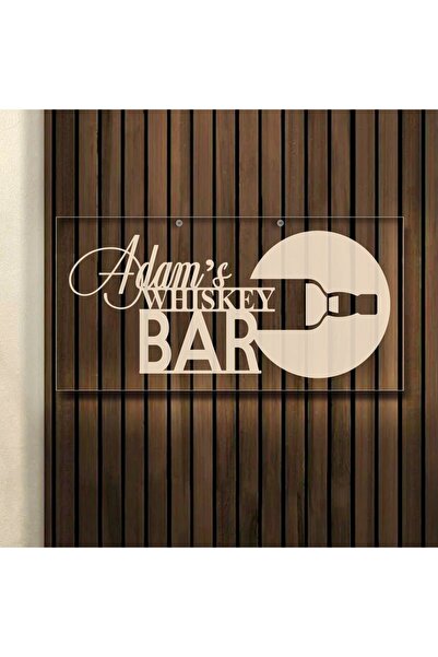 Bk Gift Kişiye Özel Viski Tasarımlı Akrilik Bar Tabelası(38x19cm)-3, Home Bar...