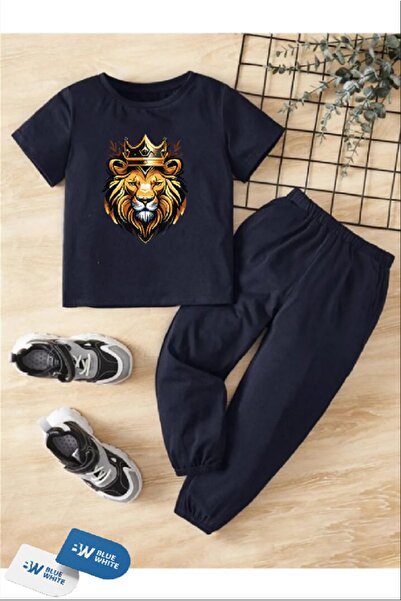 FRİENDS KİDS Σετ μπλουζάκι-φόρμα για αγόρια/κορίτσια με στάμπα "Λιοντάρι"