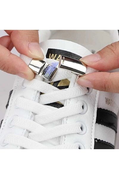 OLYA White Color Easy-to-Use Magnetic Shoelaces for Children