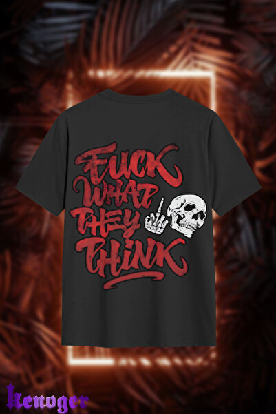 kenoger Unisex Oversize - Μπλουζάκι με στάμπα Fck What They Think