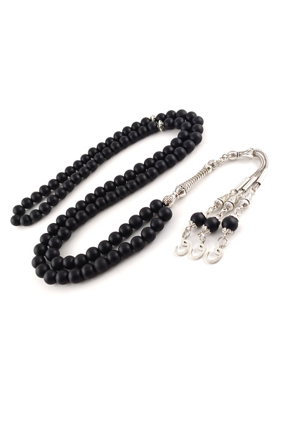 Selderesi MAT Oniks Doğaltaş 99luk Namaz Tesbihi 8mm Dua Zikir Tesbihi 99 Lu