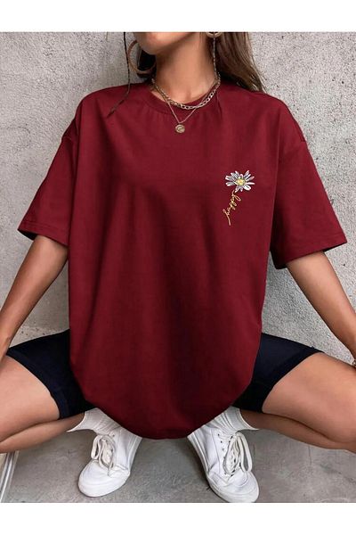 aynewmoda Тениска с щампа DAISY Oversize