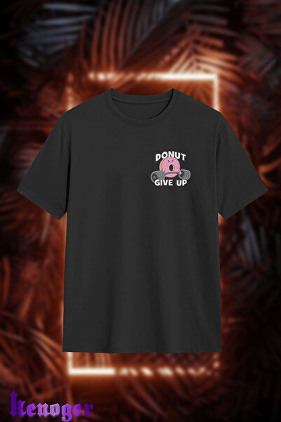 kenoger Ουνισέξ Όβερσάιζ - Μπλουζάκι με στάμπα "Donut Give Up"