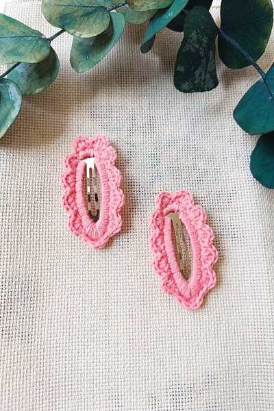 D&D CONCEPT Agrafă de păr organică tricotată manual cu capse - Accesoriu de p...