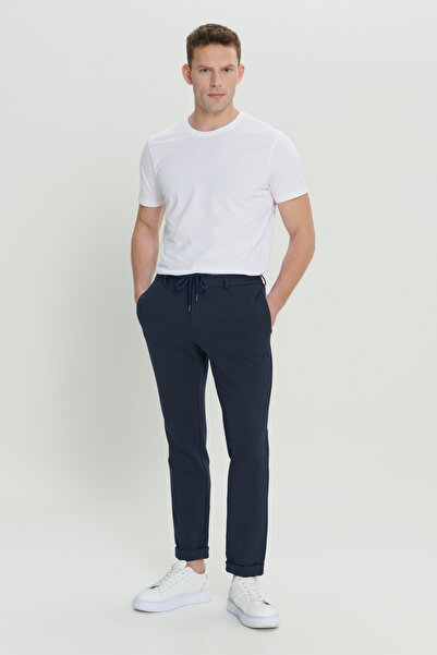 ALTINYILDIZ CLASSICS Чоловічі темно-сині 360 градусів еластичні вузькі трикотажні штани