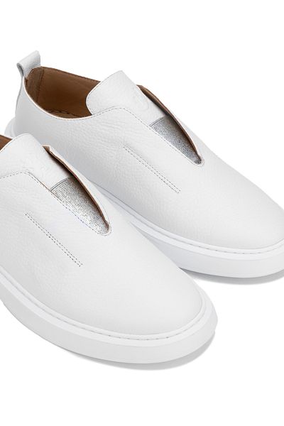 Tamer Tanca White Genuine Leather Women's Casual Shoes
