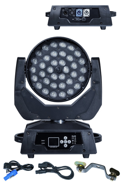 Quenlite ZL-1036 Zoom Wash 36x10W Moving Head Boyama Sahne Işık 16 Kanal DMX ...