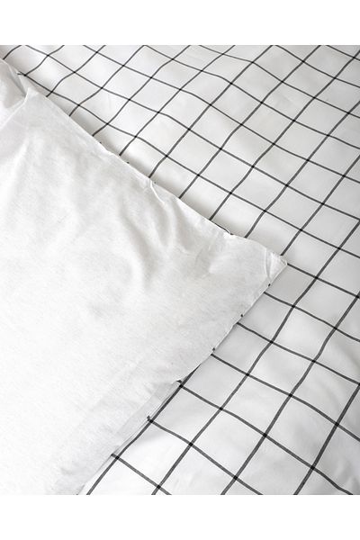 BİNNUR HOME Double Plaid Duvet Cover Set - Çarsaflı