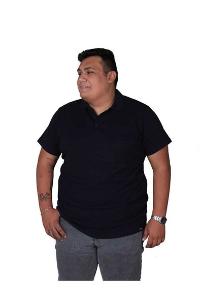 Ekis Konfeksiyon Men's Navy Blue Cotton Polo Collar T-shirt