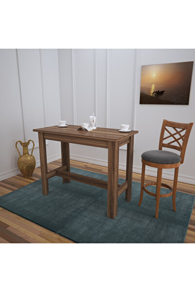 PASİFİC HOME Barra Bar Masası Yüksek Yemek Masası, Ceviz, 120x60
