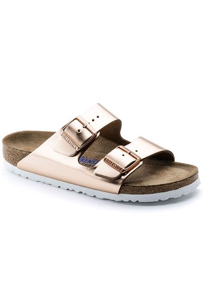 Birkenstock Παντόφλες από μεταλλικό χάλκινο μαλακό πέλμα Arizona - 0952091