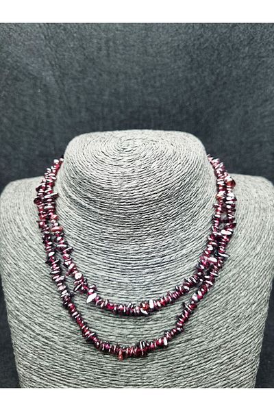 Yüksel Boncuk Kırıktaş Granat (Lal) String Natural Stone (THIN)