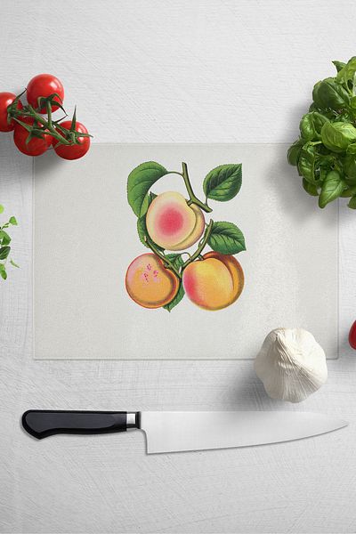 Postifull Glass Cutting Board - Vintage Apricot - 21*30cm - Chopping Board - Aesthetic, Decorative Presentation Board