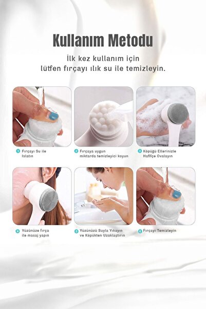 Factorial Çift Başlıklı Yüz Temizleme Fırçası Siyah Nokta Gözenek Temizleyici Aparat Cilt Bakım Aletleri