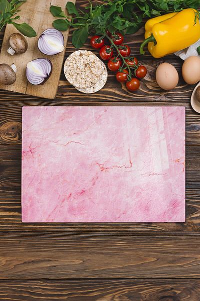 Postifull Glass Cutting Board, Thick And Unbreakable Glass - Marble Theme - 21*30cm - Chopping Board, Kitchen Decor