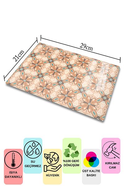 Postifull Vintage Glass Cutting Board, Thick And Unbreakable Glass, Chopping Board, Kitchen Presentation Board - 21*30cm
