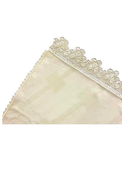 Vero Puka Home VPH Mevlüt Cover Pine Leaf Needle Embroidered Ecru