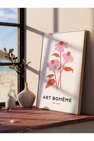 Postifull Πολύχρωμη αφίσα Bohemian Frameless - Αισθητική διακόσμηση τοίχου, για σαλόνι, χωλ, κουζίνα