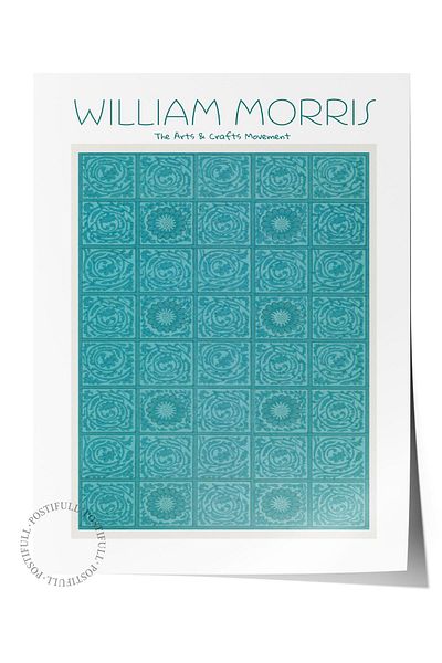 Postifull William Morris Τυρκουάζ Ζωγραφική τοίχων χωρίς πλαίσιο - Αφίσα της σειράς Art