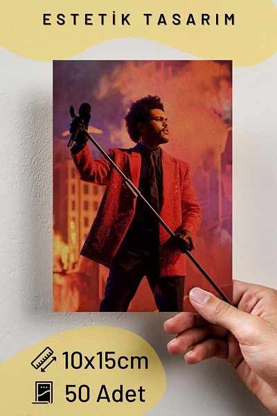 Postifull The Weeknd Poster Collage Set με 50 τεμάχια αφίσα τοίχου και αυτοκόλλητη ταινία δώρο 10*15 cm