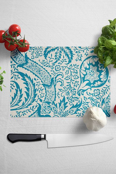 Postifull Glass Cutting Board, Thick And Unbreakable Glass - Boho Theme - 21*30cm - Chopping Board, Kitchen Decor