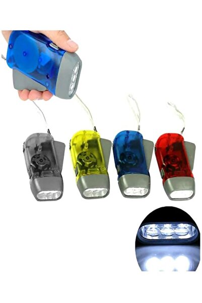 mrtbilisim Manyetolu Kendinden Şarjlı Pilsiz El Feneri Dinamolu El Feneri Pil...