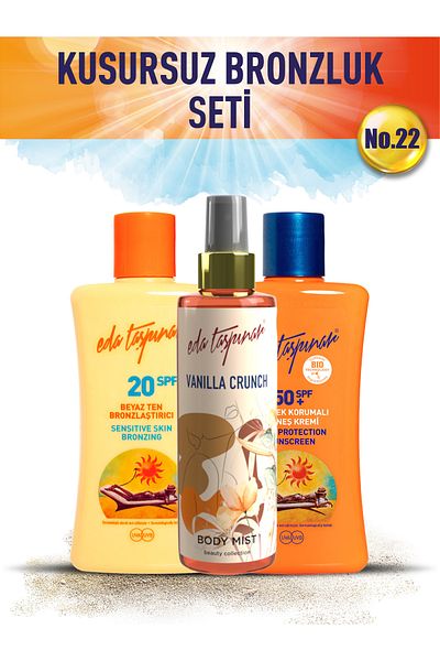 Eda Taşpınar WhiteT+Spf50+VanillaMist Flawless Tan Set - No.22 (EGX19-EGX38-EGX62)