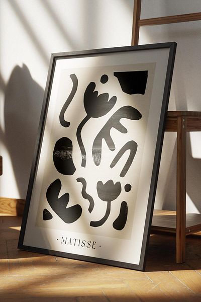 Postifull Decor de perete Boho alb-negru, poster fără încadrare, pictură murală fără încadrare - hârtie de artă