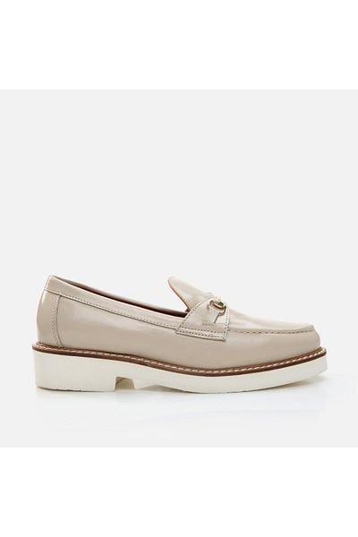 Hotiç Γυναικείο Loafer από γνήσιο δέρμα μπεζ