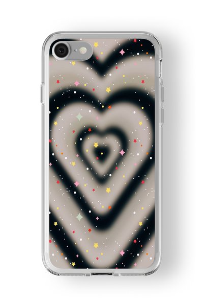 Multitronic حافظة شفافة مطبوعة بتصميم قلب غير واضح متوافقة مع هاتف iPhone 6 و6s