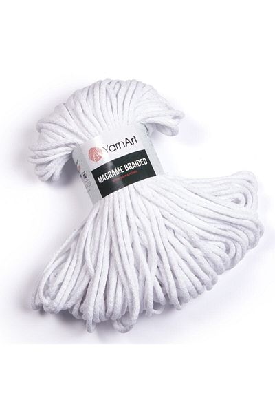 Yarnart Macrame Braided - Μακραμέ Χειροποίητο Νήμα Πλεξίματος Λευκό-751