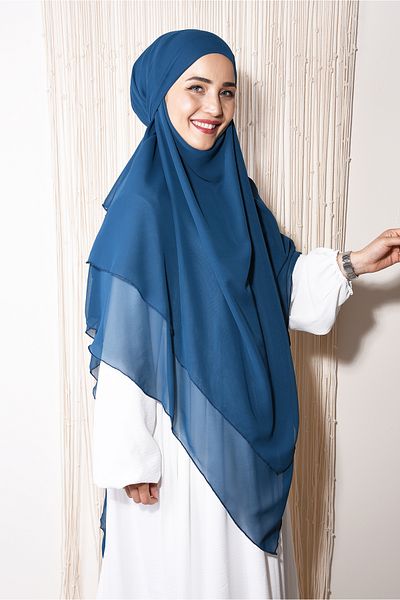 Ns nowascarf Sufle Khimar Veil Hijab Shawl Oil Blue