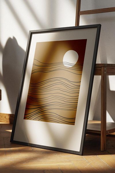 Postifull Decor de perete Boho în tonuri naturale, poster fără încadrare, pictură murală fără încadrare - hârtie de artă