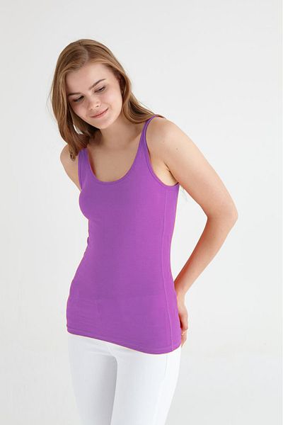 MERİCEY Women's Lilac Cotton Long Tank Top