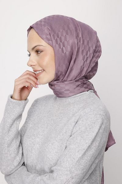 VALORSCARF Μεταξένιο σάλι ζακάρ σε σκόνη με μοτίβο λιλά Qaza