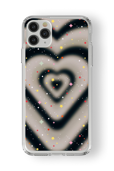 Multitronic حافظة شفافة مطبوعة بتصميم قلب ضبابي متوافقة مع هاتف iPhone 11 Pro