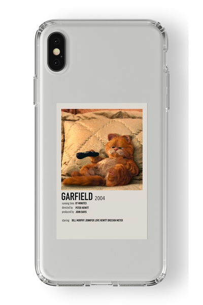 Multitronic حافظة شفافة مطبوعة بتصميم ملصق Garfield متوافقة مع iPhone Xs Max