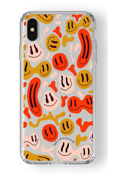 Multitronic iPhone X and XS Compatible Smiling Faces Design Printed Transpare...