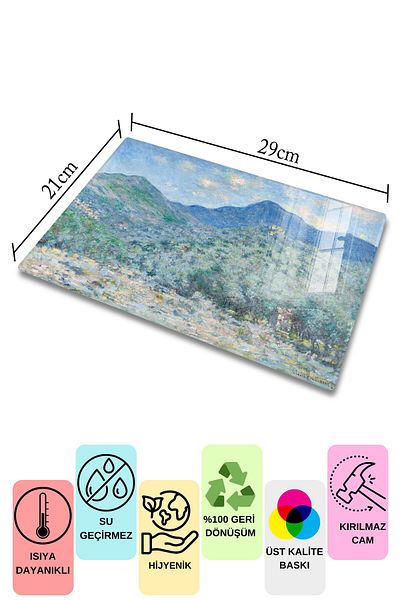 Postifull Cutting Board, New Generation Chopping Board Glass, Art Series, Thick and Tempered Unbreakable Glass, 21*30cm