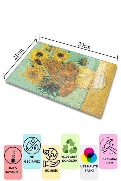 Postifull Cutting Board, New Generation Chopping Board Glass, Art Series, Thick and Tempered Unbreakable Glass, 21*30cm