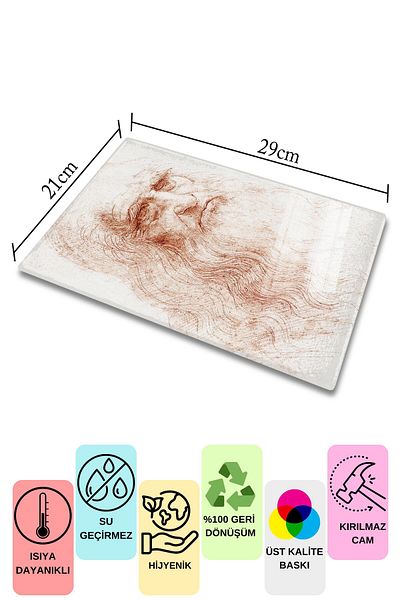Postifull Cutting Board, New Generation Chopping Board Glass, Art Series, Thick and Tempered Unbreakable Glass, 21*30cm