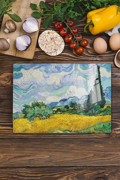Postifull Cutting Board, New Generation Chopping Board Glass, Art Series, Thick and Tempered Unbreakable Glass, 21*30cm
